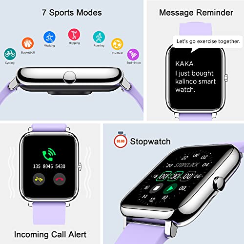 Smart Watch, Kalinco Fitness Tracker With Heart Rate Monitor, Blood Pressure, Blood Oxygen Tracking, 1.4 Inch Touch Screen Smartwatch Fitness Watch For Women Men Compatible With Android Iphone Ios #TOP4