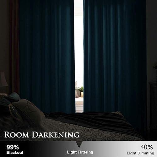 Miniatura 5 de StangH - Cortinas de terciopelo para aislamiento acústico y para oscurecimiento, ancho 52 por largo 63  7284  96108  120, 2 paneles, Terciopelo,
