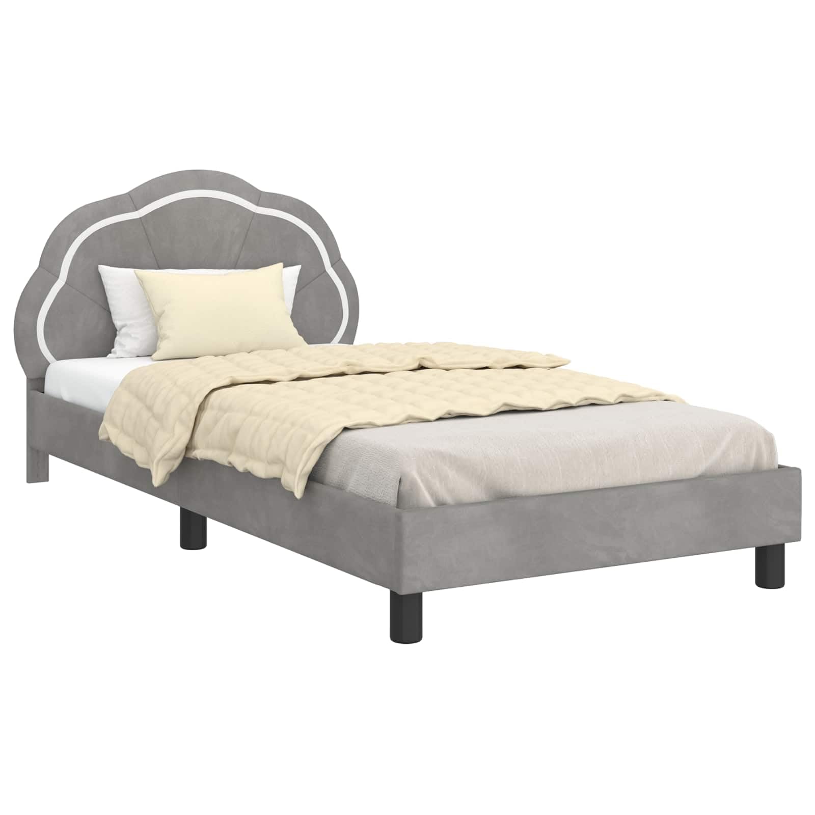 Nowoczesna drewnopochodna rama elegancki design Jasnoszary 80 x 200 cm