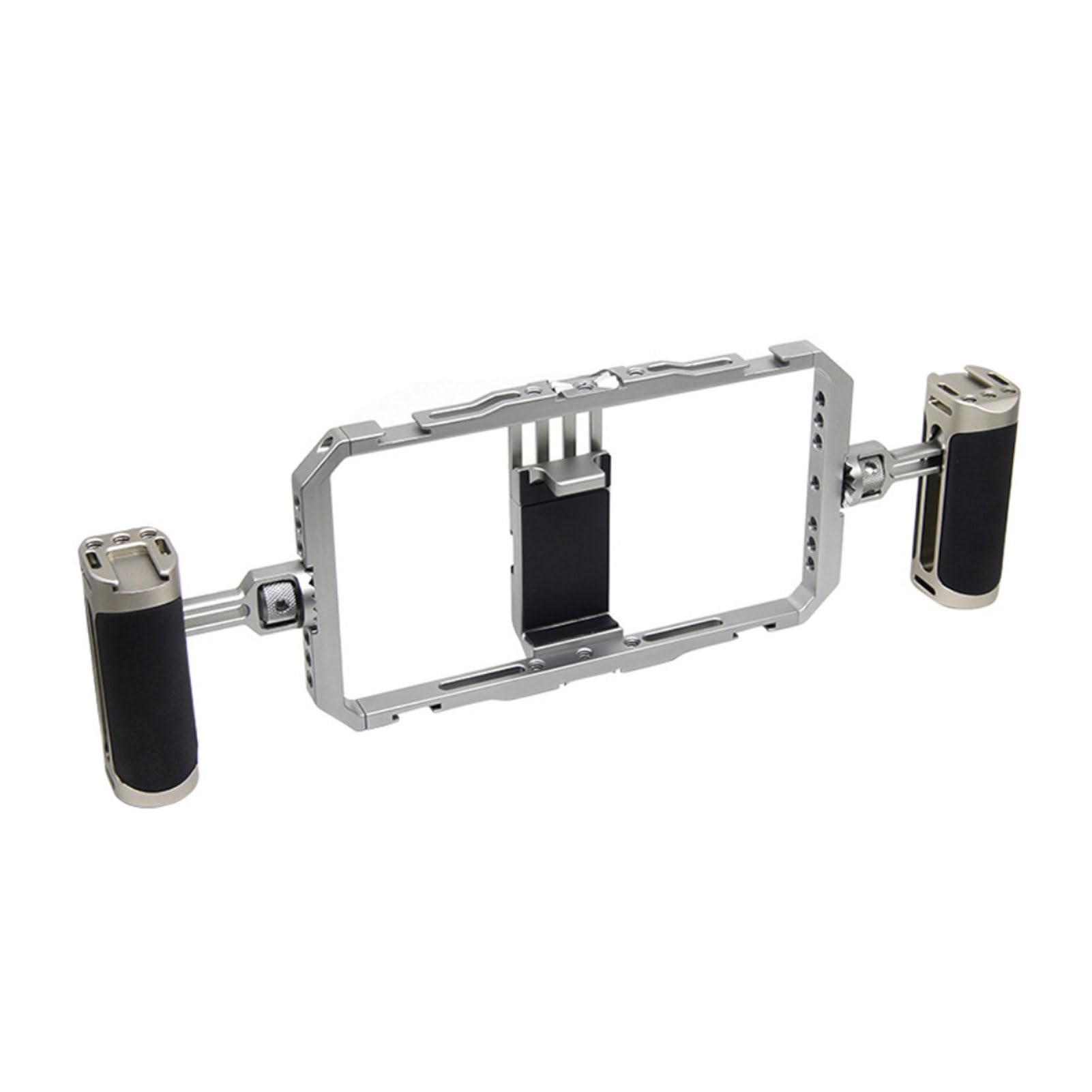 Generic Kit Universal de Plataforma de Video para Teléfono Inteligente de Aluminio de Liberación Rápida con Asas Dobles de Expansión Profesional para Filmación con Múltiples Accesorios para