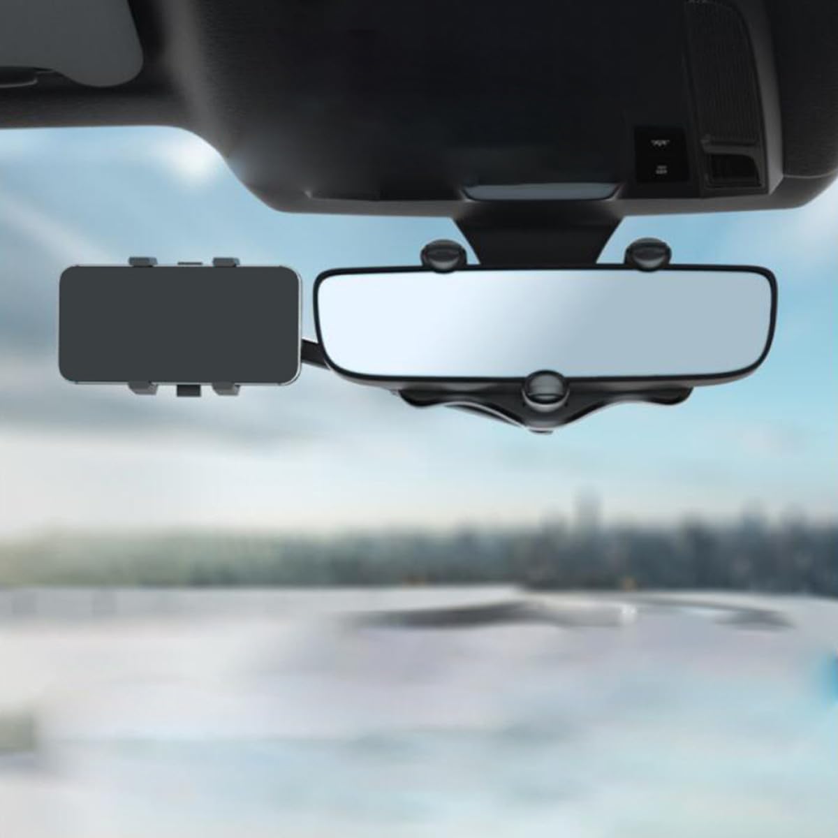 Supporto Cellulare per Auto Nero in Abs Antiscivolo e Rotante, Porta Telefono da Auto per Navigazione Durante la Guida e Veicolo