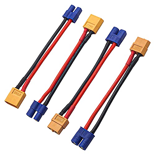 Cable adaptador XT60 a EC3 macho hembra 14 AWG para cargador Lipo y coche RC 2