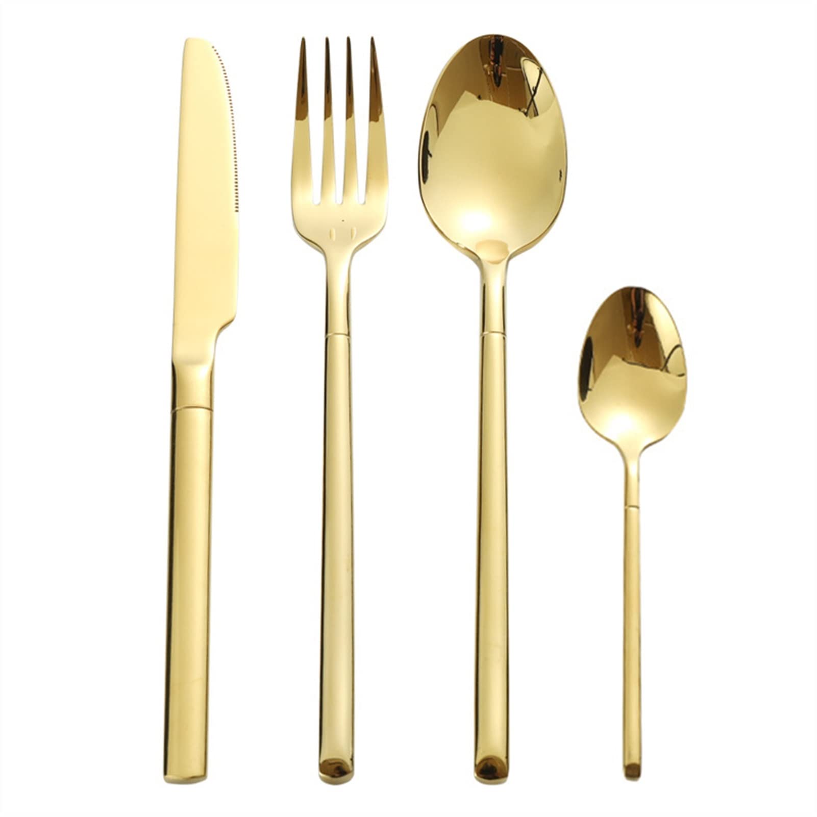Bestecksets 20-teiliges Geschirrset 304 Edelstahl Besteckset Messer Gabel Löffel Set Geschirr Gold Silber Besteck Western Edelstahl