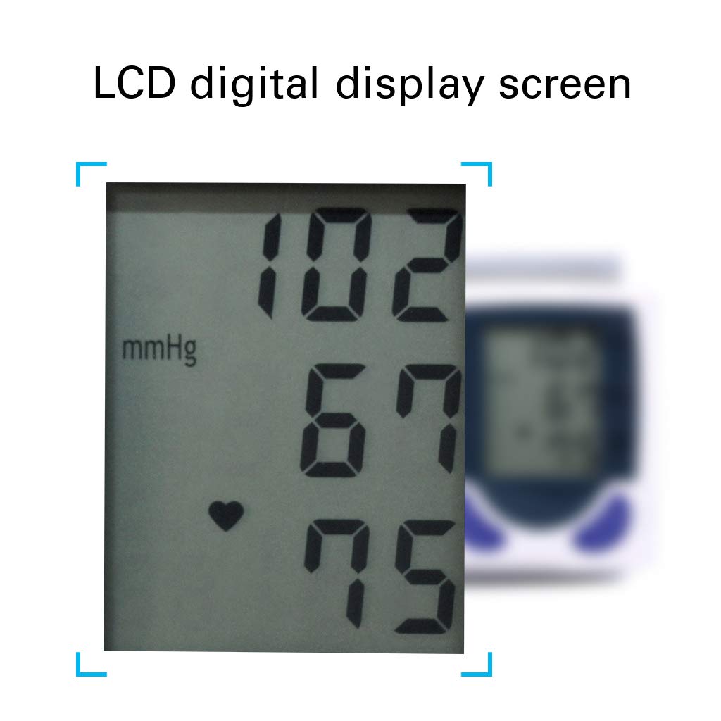 Elektroniczny ciśnieniomierz na nadgarstek w domu, automatyczny pomiar cyfrowy Ciśnienie krwi z wykrywaniem tętna, duży wyświetlacz LCD Pojemność pamięci