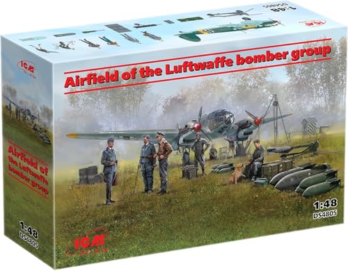 Maquette diorama ICM Luftwaffe Bomber Group Rose 1:48 aerodrome militaire