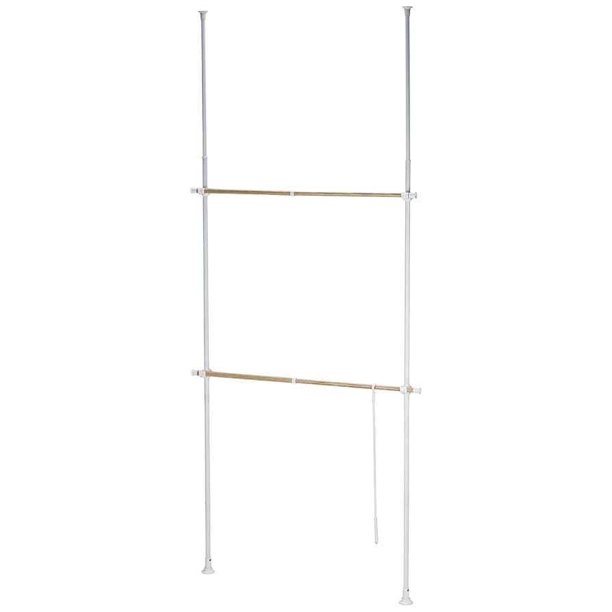 【色:ホワイト_スタイル:棚付き】武田コーポレーション 【衣類収納・つっぱり棚・ Amazon｜武田コーポレーション 75~120×9×220~280㎝ 衣類収納