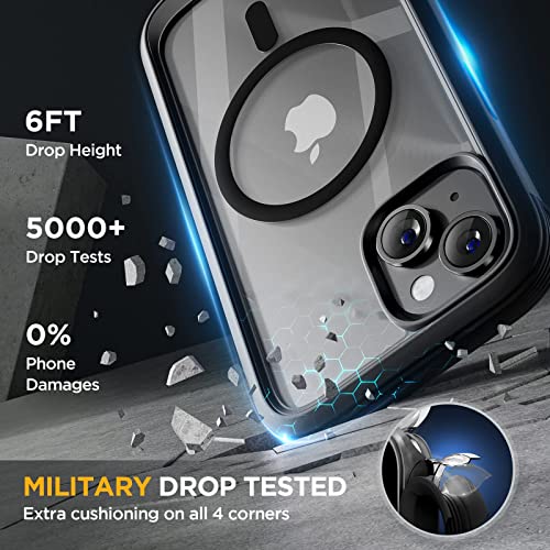 Image of Miracase for iPhone 13 mini Case 5.4 inch,Full-Body Protection,Clear Bumper Case with Built-in 9H Tempered Glass Screen Protector,Military-Grade Drop Protection Outdoor Phone Case for iPhone 13 mini,Black