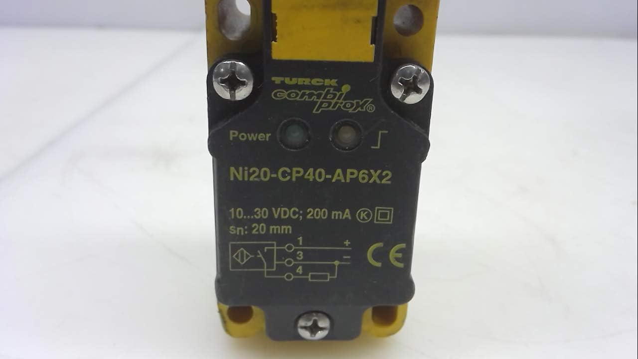 Turck Ni20-Cp40-Ap6x2 Inductive Sensor, 10-30 V Dc, Pnp, N.0, Ni20-Cp40-Ap6x2