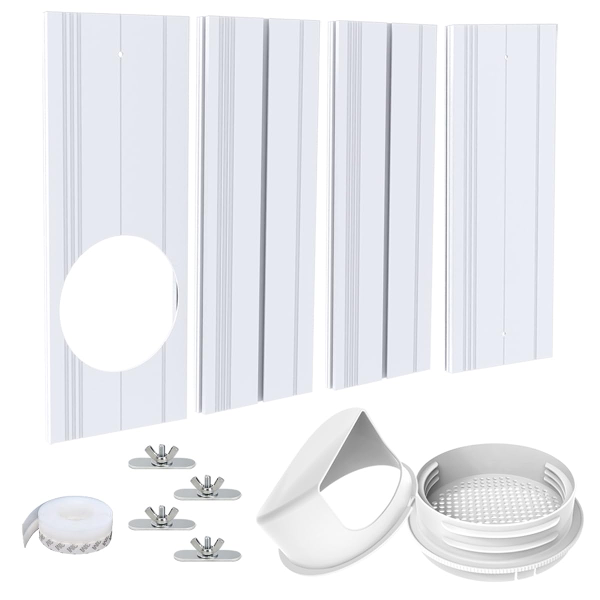 Kit di ventilazione portatile per aria condizionata con guarnizione della finestra per tubo di scarico diametro 13/15 cm