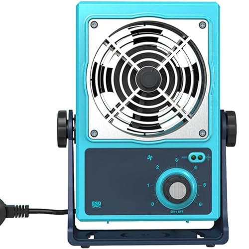 Soplador de aire ionizante para extracción estática, ventilador de alta velocidad con velocidad y ángulo de viento ajustables, liberación de iones positivos y negativos para electrónica y espacios de