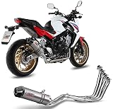 Mivv H.055.L4C HONDA CB 650 F 2016 KOMPLETT AUSPUFF 4X2X1 OVAL TITAN CARBON CAP