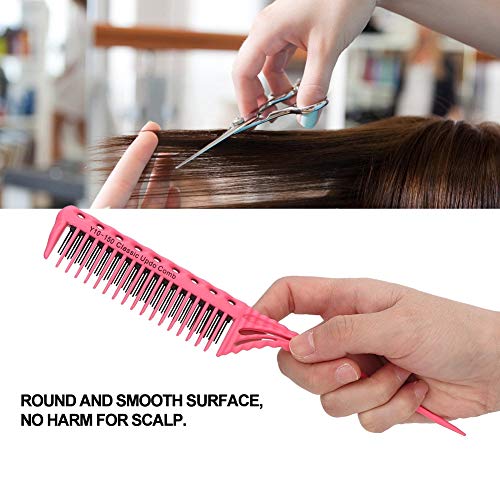 FILFEEL Hair Comb - 3 Rows of Teeth, Anti-Static, Textured Handle, Pointed Tail, Teasing & Styling, Pink, ABS, Comb for Hair Salon Use - Image 2