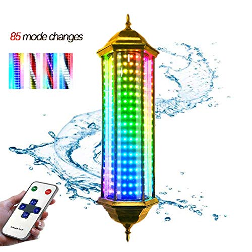 Shufeng Rétro Barber Pole, Signe extérieur de Salon de Coiffure Barber Classique Faisant pivoter la lumière Changeante colorée de Pole LED 28 * 95cm avec à télécommande