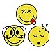 Toppa termoadesiva, motivo emoji con faccina sorridente, per i vestiti dei bambini, 3,4 x 3,4 cm