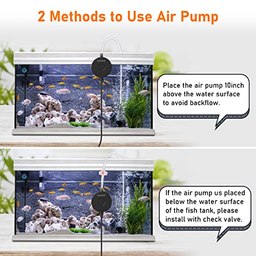 Pompe à Air Aquarium Silencieuse 1.8L/min Avec Pierre à Bulles - 2.5W - US Plug