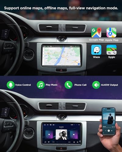 Eonon 9 Zoll Android 13 Autoradio für VW T5 Golf VI/V Polo Touran Kompatibel mit SEAT Skoda 2+32GB CarPlay Android Auto GPS Bluetooth USB EQ WiFi Bildschirmspiegelung SWC VWA13