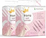 Tofu Cat Litter, Biodégradable, Clumping Kitty Litter , Flushable ,Pea Fibre ,Dust Free , Contrôle de l'odeur , Faible suivi , Légèreté (Peach 2 Boîtes)