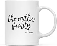 Vista 12 de Andaz Press Taza de café personalizada con anuncio de embarazo para bebé, 11 onzas, regalo de tía Est. 2025, 1 paquete, año personalizado, ideas