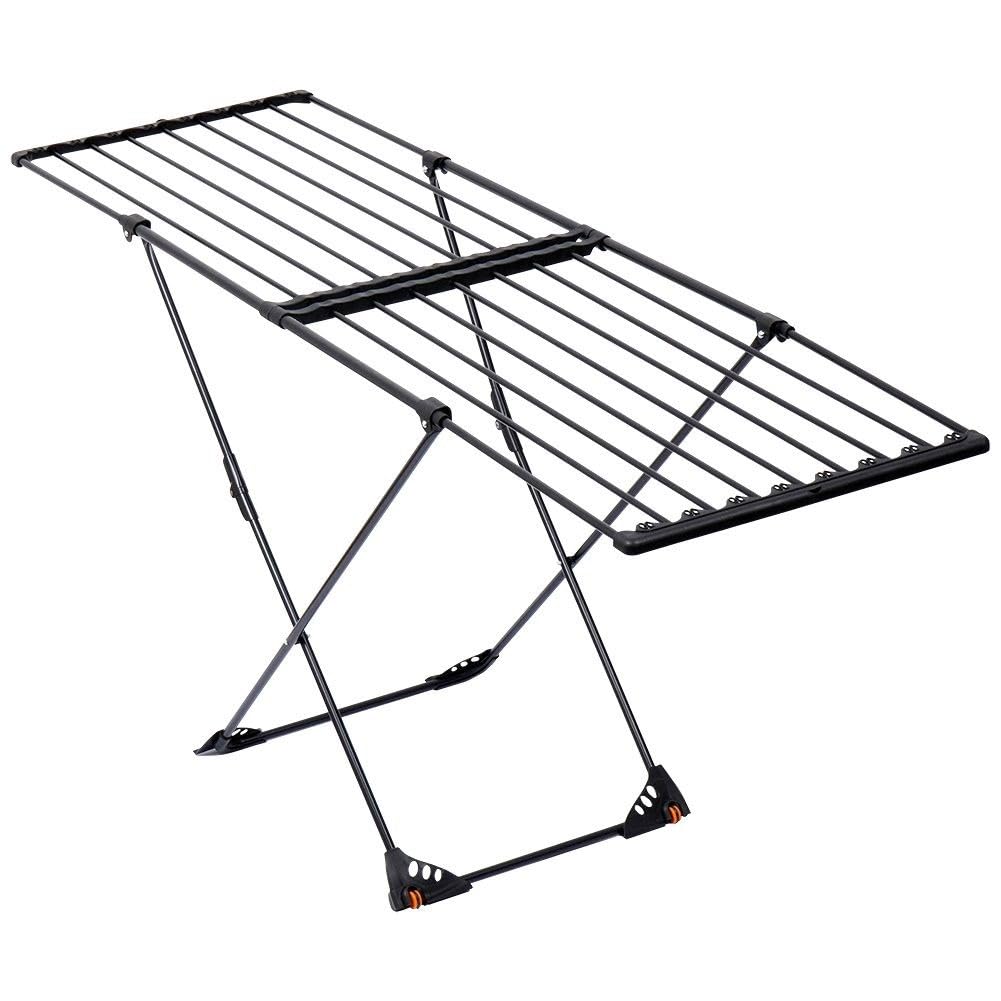 Vilde XXL Wäscheständer - Ausziehbar 110-189 cm - Strapazierfähiges Metall/Kunststoff - Schwarz - Stabil - Für Innen/Außen - Trocknungsfläche 19m - Platzsparend mit Rollen - 30 kg Belastbarkeit - Image 8