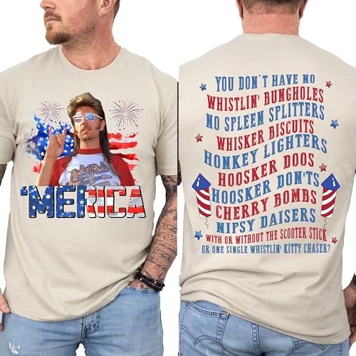 Joe Dirt 4th of July Shirt Joe Dirt T-Shirt Merica Tee 4th of July Shirt Independence Day T-Shirt Snakes and Sparklers (US Alpha Large Sand)