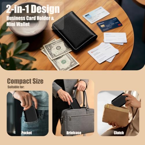 Image of Business Card Holder PU Leather with Magnetic Closure