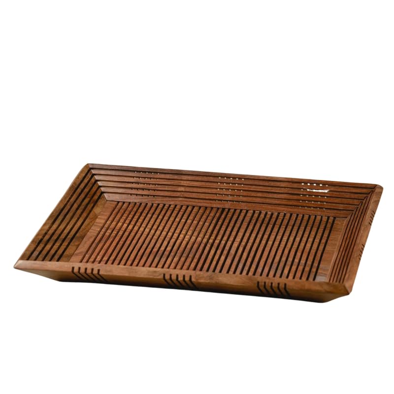 Araana Home Wooden Serving Tray - Sheesham Wood Mesh Design for Snacks & Beverages - Ideal for Breakfast, Snacks, and Parties - Perfect for Parties & Gatherings 4
