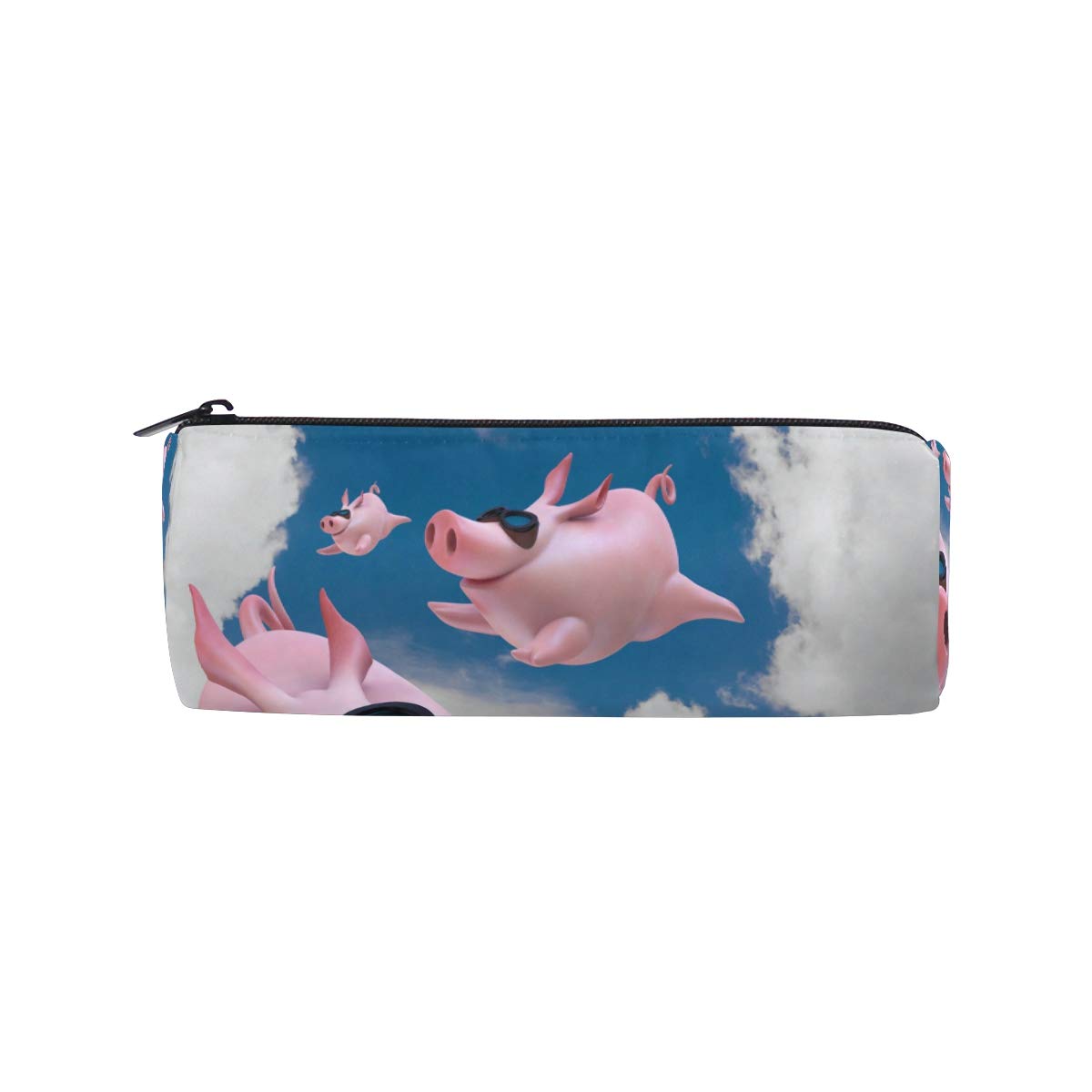 RXYY Funny Flying Pigs Sky Pencil Case, Pencil Holder Zipper Canvas Pen Box Pouch Storage Box Cosmetic Stationery Bag for Student School Office