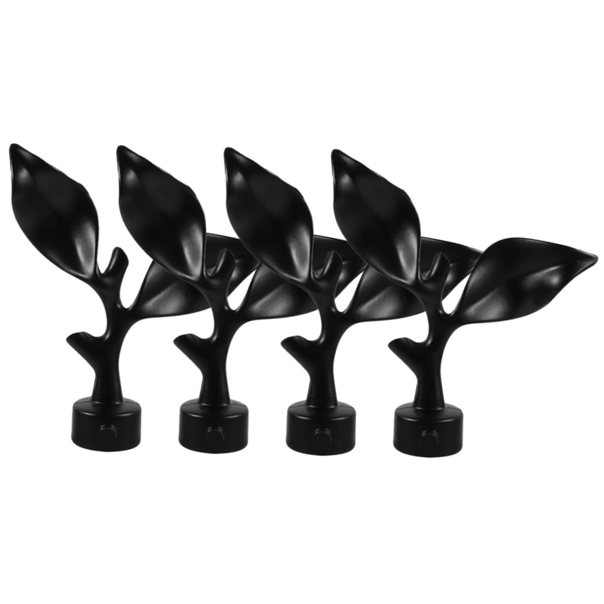 ULDIGI 4Pcs Leaf Iron Art Curtain Rod End Caps Decorative Curtain Rod Heads for Easy to Install Design Unique Style for Living Room Bedroom