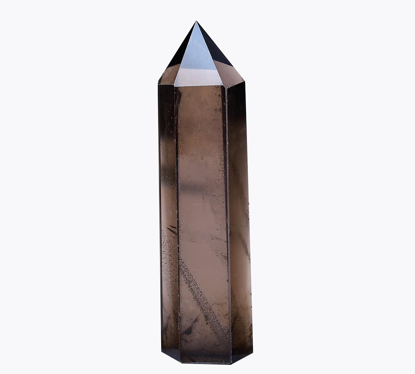 1PCS Smoky Quartz Healing Crystals Towers / 1.96-2.36" Natural Reiki Energy Wand Stone 6 Faceted Chakra Quartz Crystal Reiki Meditation Therapy Decoration Gifts
