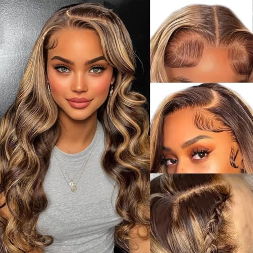 Vibja Honey Blonde Glueless Wigs Human Hair for Black Women
