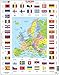 Larsen KL1 Flaggen und politische Karte Europas, Deutsch Ausgabe, Rahmenpuzzle mit 70 Teilen