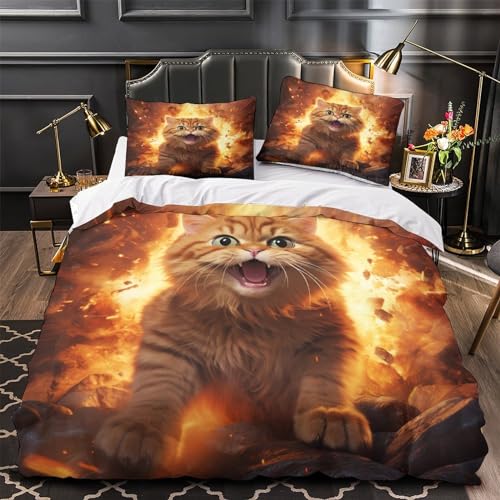 Housse de couette enfant microfibre Kitten Dash anti-plis lit double 200x200 - 4