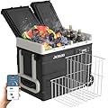 12 Volt Car Refrigerator, 53Quart Dual Zone 12V Car Fridge Portable Freezer(-4?~68?), Compressor Electric Cooler with 12/24V DC 110-240V AC, APP Control, for Camping, Travel, RV, Truck (53Quart)