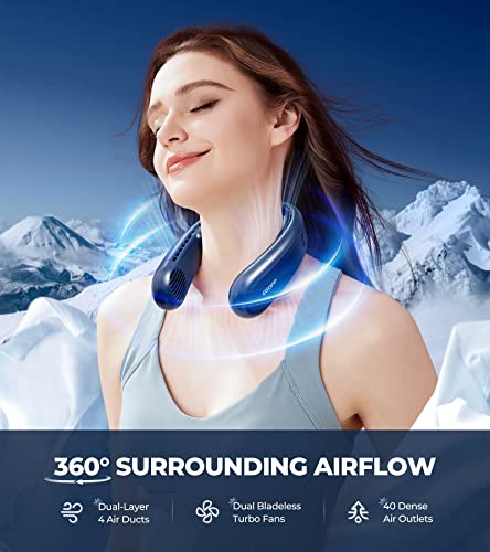Image of 1S Cool Down 30F Neck Fan with Double Semiconductor Coolers, 360 Surrounded Personal Fans Air Conditioner that Blow Cold Air, 8H lasting Portable Fan with 3 Speed, Gifts for Men Women Outdoor Travel