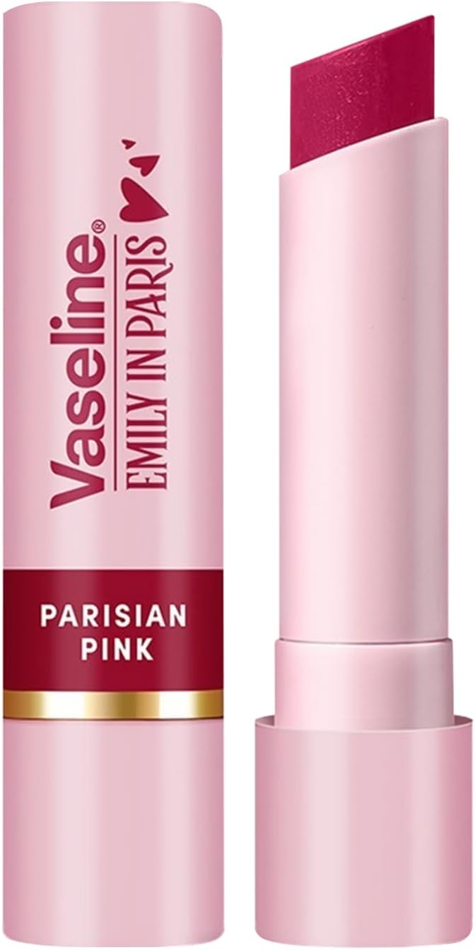 x Emily in Paris, Limited Edition Parisian Pink, Pink Tinted Lip Balm Stick, Up to 24-Hr Moisturization, 3g