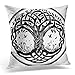 Topyee Funda de cojín con Nudo Redondo Celta árbol de la Vida Ramas Negras Flores 45 x 45 cm decoración del hogar Throw Almohada Funda Cuadrada para Cama sofá