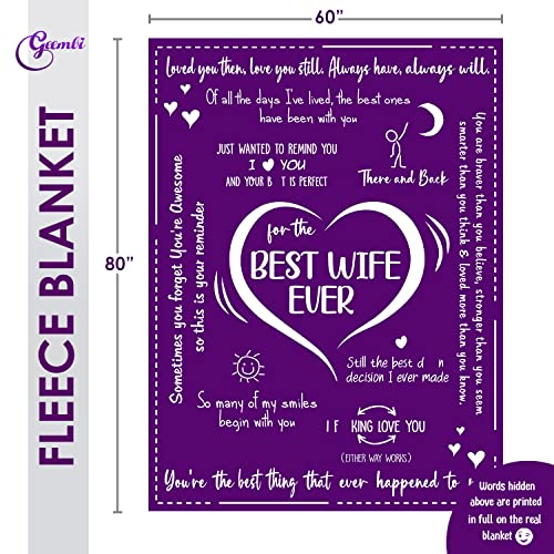 Gifts For Wife, Anniversary, Valentine's Day, Christmas, Thanksgiving, Birthday Gifts For Her, I Love You Gifts For Her, Wife Gifts From Husband, Present For Wife - Throw Blanket For Women 60X80 #TOP2