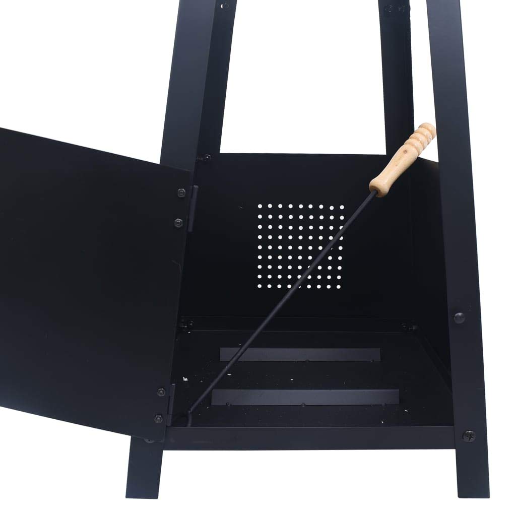 Homgoday Braciere in acciaio nero 35 x 35 x 99 cm braciere esterno per giardino grande di spessore ciotola per falò all'aperto per giardini, cortili, parchi, cortili