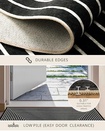 Latte&Fog 8x10 Area Rugs for Living Room, Large Modern Abstract Washable Rug, Boho Non Slip Low Pile Carpet for Indoor Bedroom Dining Room, Office, Dorm, Classroom, Farmhouse and Kids Room - Image 5