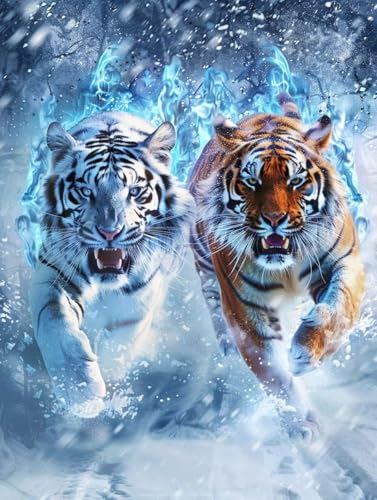 Artisanat Cristal Painting Tigre : Finissez enfin un grand diamond painting sans manquer de strass