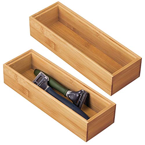 mDesign Juego de 2 Cajas organizadoras para el baño – Práctico cajón...