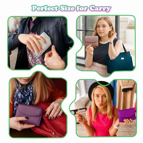 Unisex Pebble Leather Wallet - Slim Genuine Leather Card Holder, RFID Protected with Dual Zipper Coin Pockets, 6-Card Slots & Cash Organizer, Travel-Ready for Women & Men (Olivegreen)4