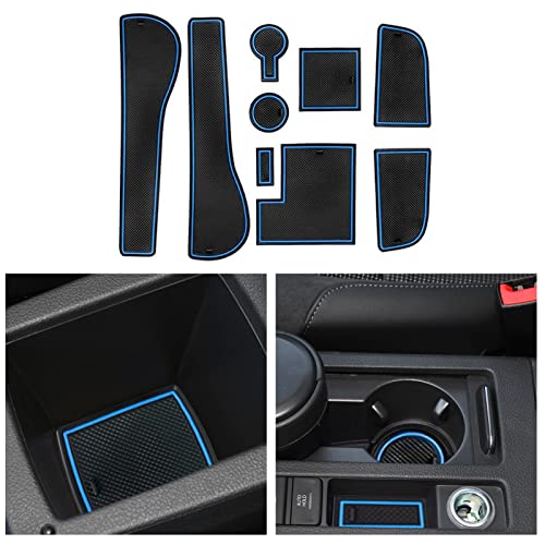 CDEFG Compatible con VW Golf 7 7.5 Variant GTI GTD GTE R Alfombrillas de Goma Antideslizantes para Reposabrazos Consola Central Portavasos Coche Accesorios (Azul)