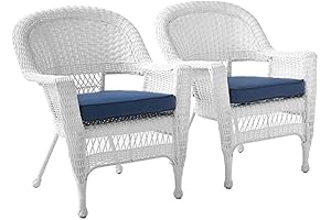Jeco White Wicker Chair Set