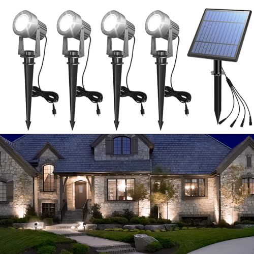 APONUO Solar Spot Lights Outdoor (Cool White)