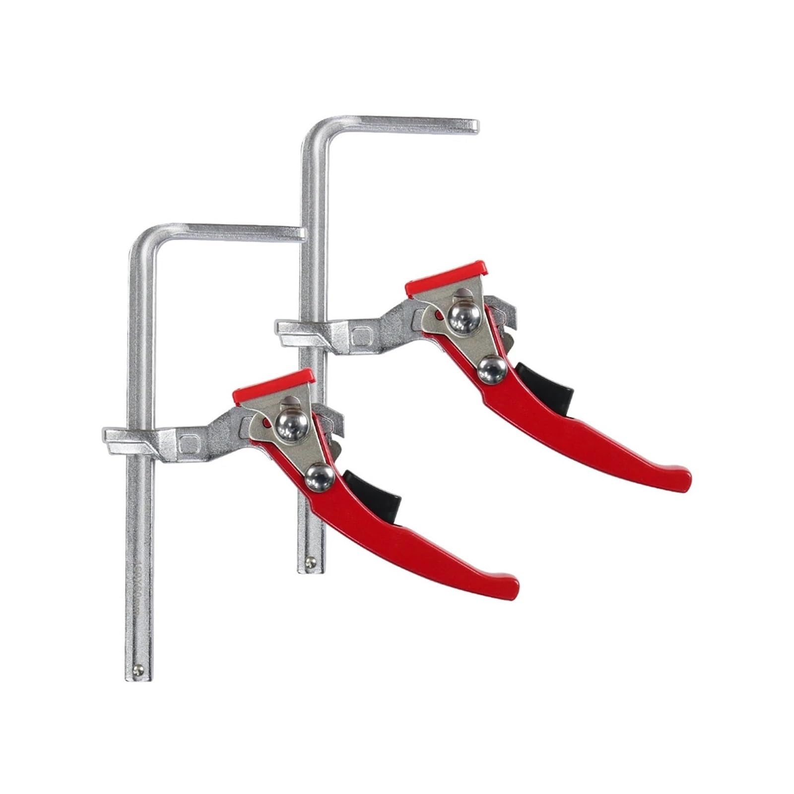 Hebelzwinge Ganzstahl 2 Stück Ratschen-Tischklemmen, Schnellspann-Schienensäge, Führungsschienenklemme und System(RED)
