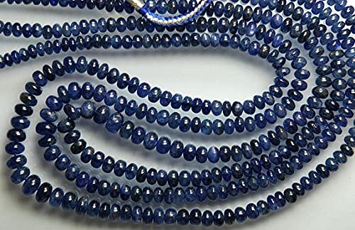 Saphir bleu de Birmanie naturel en fil de perles pour fabriquer un bijou d'anniversaire