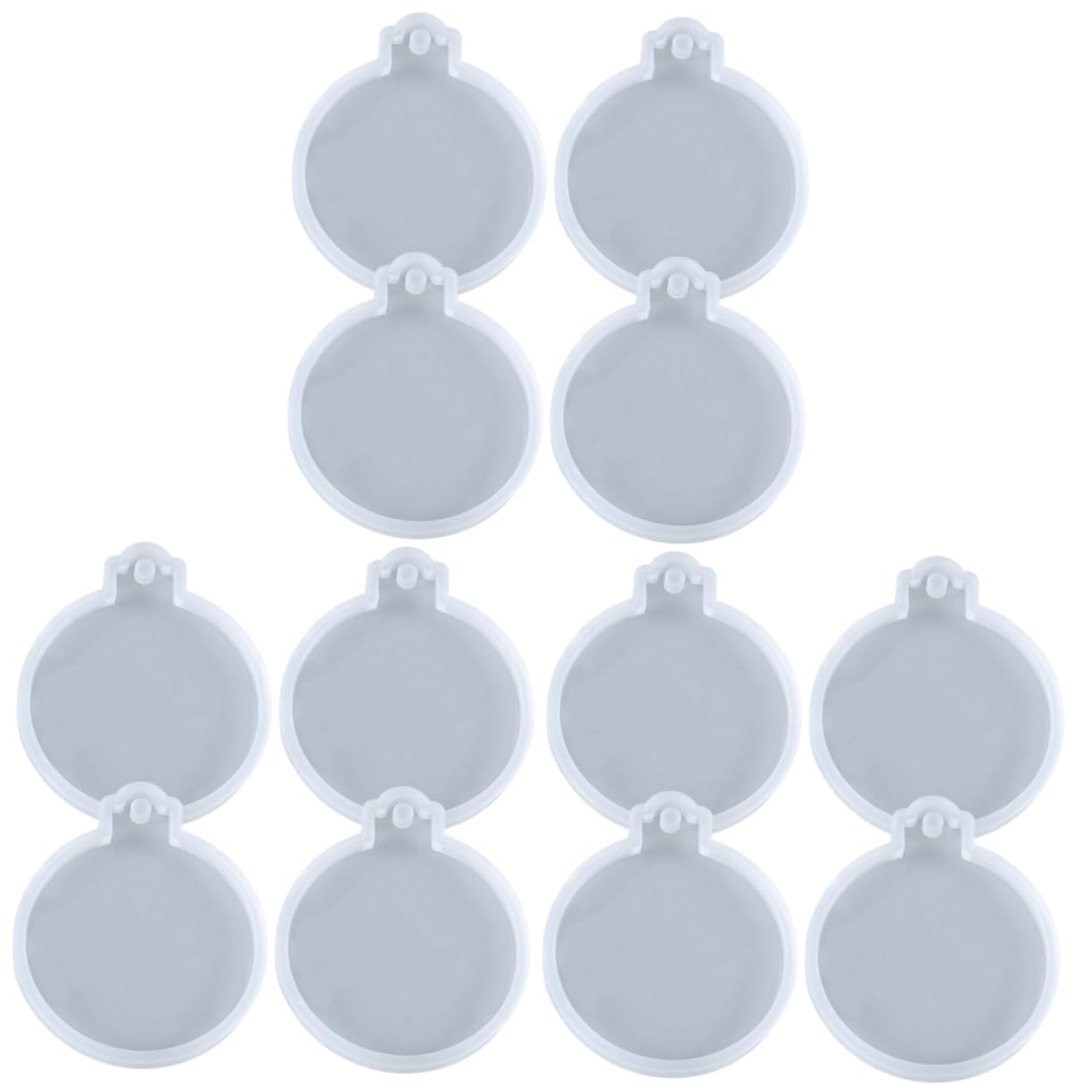 NUOBESTY 12pezzi Stampo Silicone Per Creazioni Fai Da Te Stampo Rotondo Per Plaque Natalizie e Portachiavi Silicone Flessibile Per Decorazioni Natalizie e Artigianato