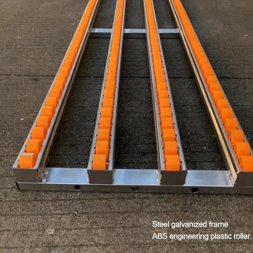 Trasportatore a rulli largo 40 cm x lungo 120 cm, in plastica ABS e acciaio inossidabile, ideale per lo scarico delle consegne in magazzino e la movimentazione efficiente dei materiali con sistema a