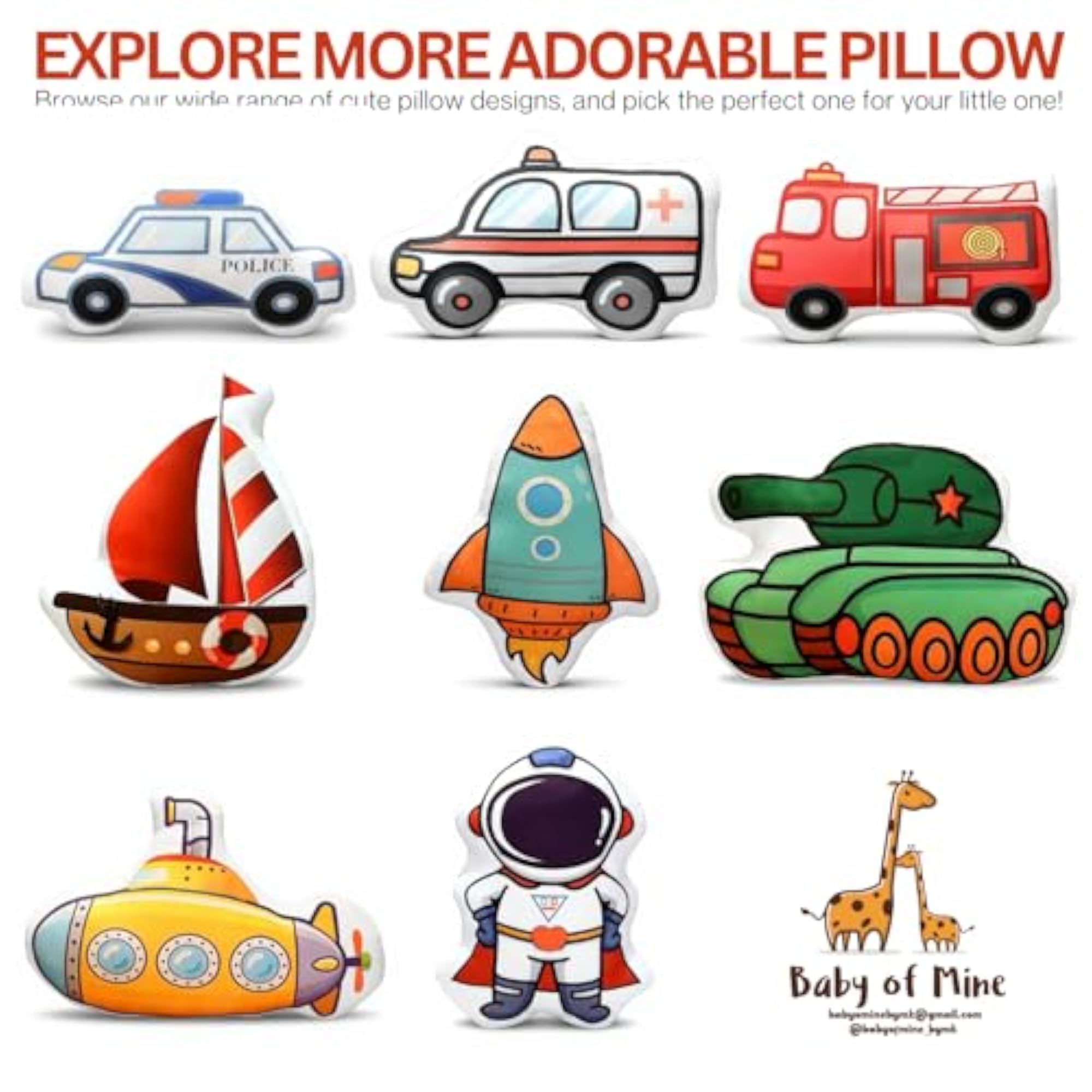 Space Shuttle Plush Toy Pillow for Kids
